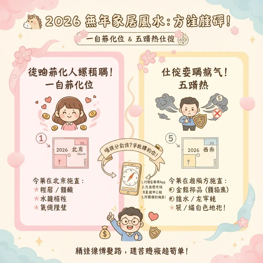 2026 五黃煞化解 - 一白桃花位