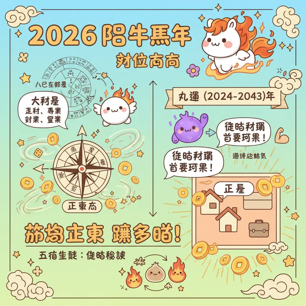 2026財位方向 - 丙午馬年