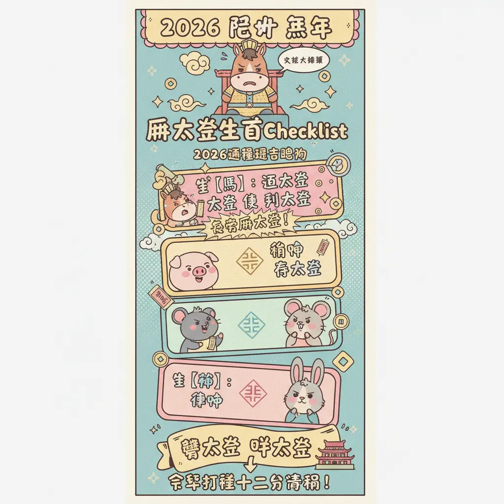 犯太歲 2026 - 生肖