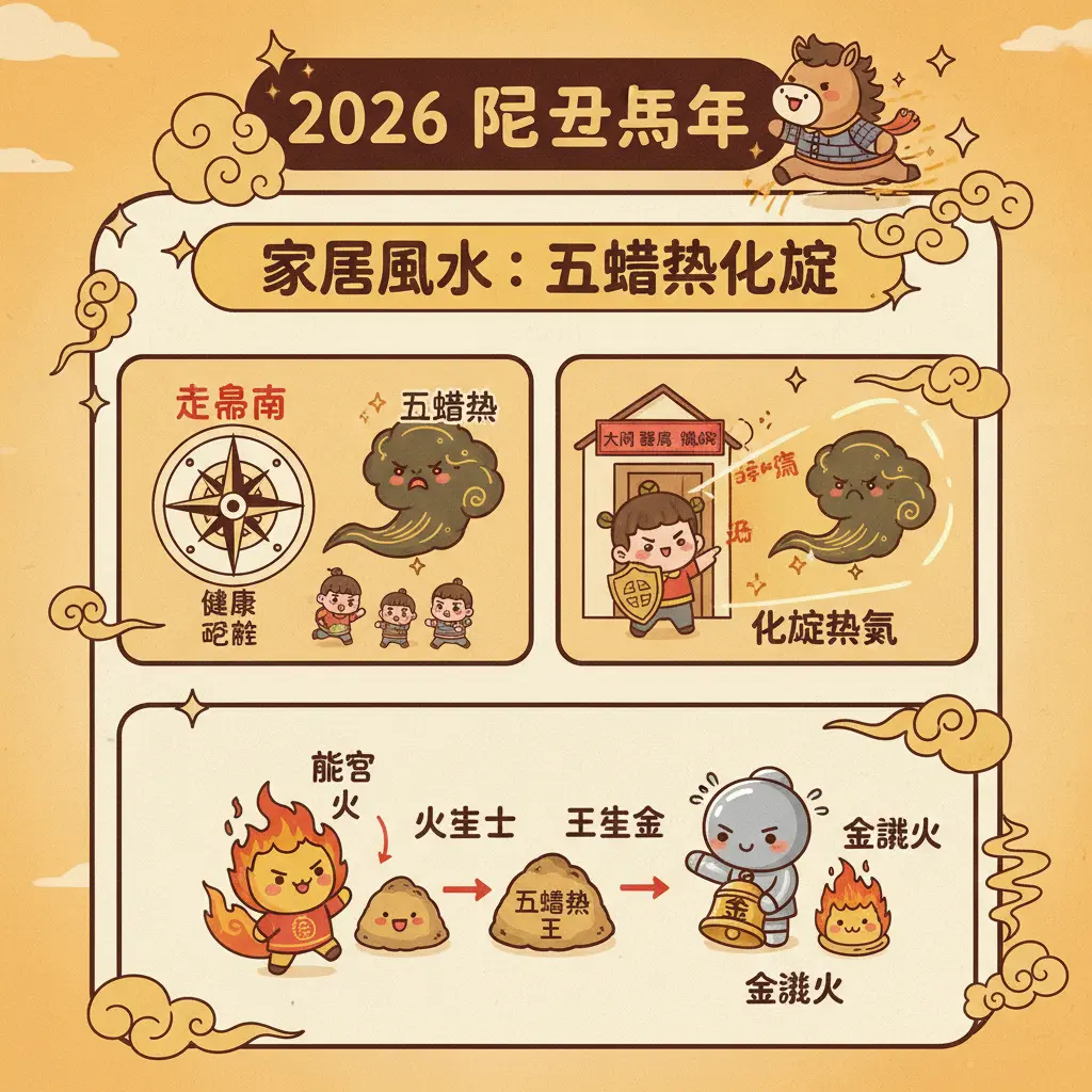 2026 五黃煞化解 - 丙午馬年