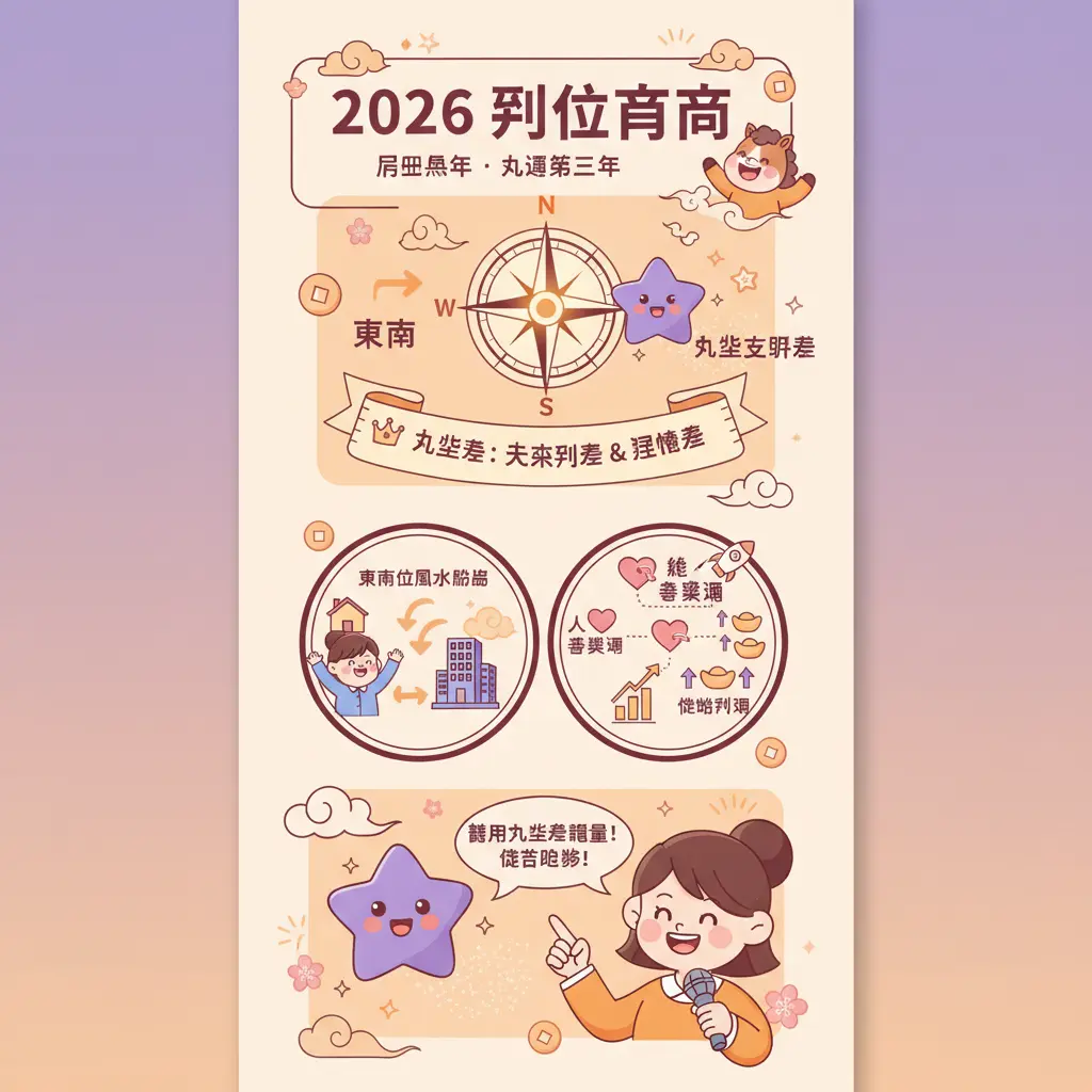 2026財位方向 - 二黑巨門星