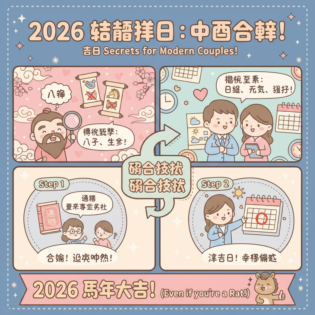 吉日禁忌結婚婚禮籌備八字沖煞中式婚禮農民曆命理學盲年趨吉避兇三娘煞吉時查詢時辰八字婚嫁吉日過大禮歲破日生肖相沖宜嫁娶雙春兼閏月